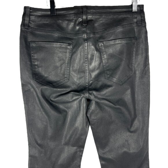 NWT Nine West High Rise Kick Flare Jeans in Coated Black Size 14 - Picture 8 of 10